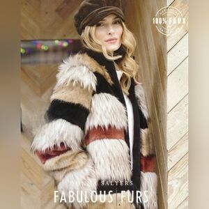 NWT Fabulous Furs Donna Salyers Faux Fur Jacket Size-S